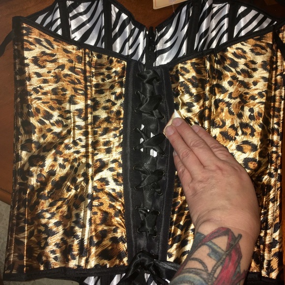 Reversible animal cheetah zebra print corset - Picture 7 of 8